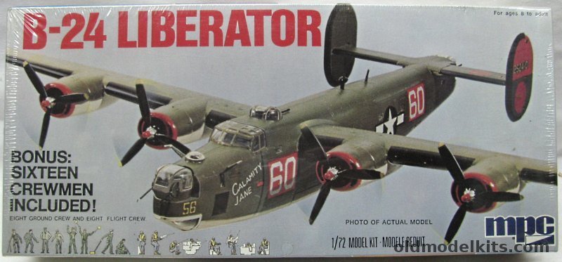 MPC 1/72 Consolidated B-24J Liberator 'Calamity Jane' with Eight Ground Crew, 2-0302 plastic model kit